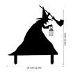 Decorations Metal Witch Cat Boiler Specter Decorative Garden Stakes Outdoor Decor Silhouette Stake For Yards Gardens Lawn Backyard