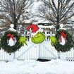 3PCS Grinchs Fence Peeker,Grinchmas Decor for Tree,Grinchs Tree Topper for Whoville Christmas Decorations