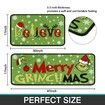 Merry Grinchmas Kitchen Rugs and Mats Set of 2,Christmas Grinch Kitchen Decoration,Non Slip Absorbent Kitchen Mat Waterproof Runner Rug for Laundry Room and Sink 17x 48 Inches