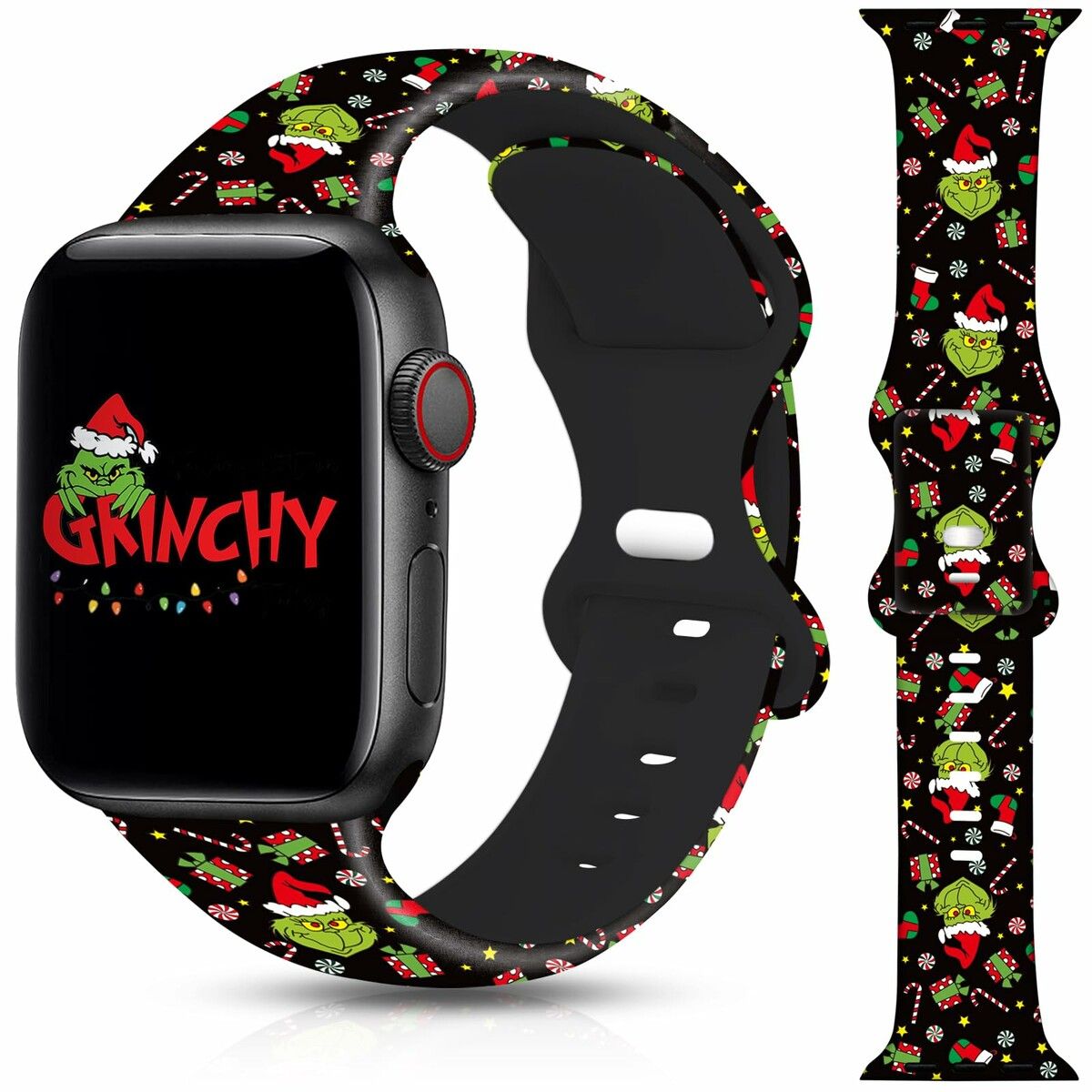 Christmas Grinch Apple Watch Band Compatible with Band 42mm/44mm/45mm ...