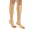 Zipper Compression Socks Women and Men, 2Pcs Calf Knee High 15-20mmHg Open Toe Compression Stocking suit for Walking Size XL