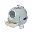 Cat Litter Tray Box Kitty Enclosed Large Pet Toilet Top Entry Furniture Foldable Removable Covered Hooded Plastic With Scoop Blue