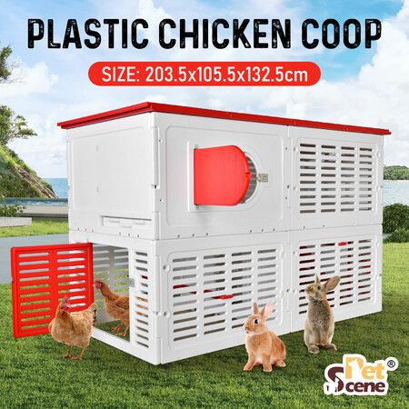 Chicken Run Coop Bird Cage Pet Enclosure Cat Duck House Rabbit Hutch Nesting Box Hen Fence Bunny Chook Backyard Outdoor