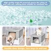 Cat Litter Tray Box Kitty Enclosed Large Pet Toilet Top Entry Furniture Foldable Removable Covered Hooded Plastic Grey