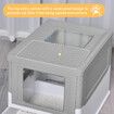 Cat Litter Tray Box Kitty Enclosed Large Pet Toilet Top Entry Furniture Foldable Removable Covered Hooded Plastic Grey