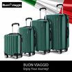 4 Piece Luggage Set Travel Suitcase Traveller Bag Carry On Lightweight Checked Hard Shell Trolley TSA Lock Green