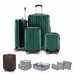 4 Piece Luggage Set Travel Suitcase Traveller Bag Carry On Lightweight Checked Hard Shell Trolley TSA Lock Green