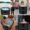 Portable Ice Bath Tub 300L Inflatable Hot Bathtub SPA Massage Athletes Cold Water Therapy Adult Soaking Folding Outdoor Plunge Large Black 80x71cm