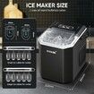 Maxkon Ice Cube Maker Portable Making Machine Freezer Countertop Commercial Home Kitchen House Appliance Bullet Self Cleaning 12kg with Handle