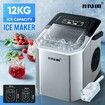 Maxkon 12kg Ice Maker Portable Cube Making Machine Freezer Countertop Home Kitchen Commercial House Appliance Self Cleaning Stainless Steel with Handle