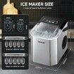 Maxkon 12kg Ice Maker Portable Cube Making Machine Freezer Countertop Home Kitchen Commercial House Appliance Self Cleaning Stainless Steel with Handle