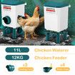 Chicken Water Feeder Treadle Poultry Feeding 12KG Large Capacity 11L Waterer Set Automatic Food Dispense Rat Bird Proof