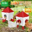 Chicken Feeder Hens Treadle Feeding 6KG 8.5L Waterer Set Automatic Food Dispense Rat Bird Proof for Poultry Rabbit With Bucket