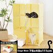 Cat Cage M Size Transparent Enclosure Pet Crate Litter Box Rabbit Hutch Pet Scene Kitty Kennel Bunny Ferret Home Playpen DIY Detachable