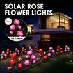 2 PCS Solar Rose Lights LED Lamps Flower Stake Outdoor Garden Lawn Path Walk Driveway Patio Yard Luminous Waterproof Festive Home Decor
