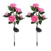 2 PCS Solar Rose Lights LED Lamps Flower Stake Outdoor Garden Lawn Path Walk Driveway Patio Yard Luminous Waterproof Festive Home Decor