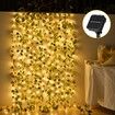 10m Solar Ivy Vine Lights 100 LED Fairy String Bedroom Outdoor Garden Fence Decor Wall Curtain Fake Plant Tree Leaf Garland Hanging Lamps