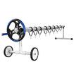 Pool Cover Roller Adjustable Swimming Blanket Reel 2.1m to 4.35m System Stand Set Heavy Duty Aluminium Straps Crank Wheels