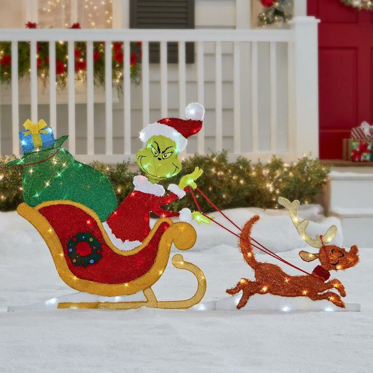 Grinch LED Light Yard Sign Stick Christmas Grinch outdoor garden decoration LED lights acrylic Christmas decorations