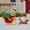 Grinch LED Light Yard Sign Stick Christmas Grinch outdoor garden decoration LED lights acrylic Christmas decorations