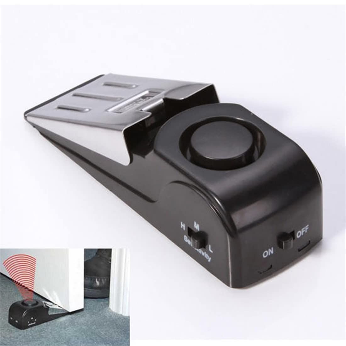 Door Stop Security Alarm 120 Loud Entrance Alert Door Wedge Security Door Stopper Anti-Theft Alarm Doorstop for Home Apartment House (1 PCS)