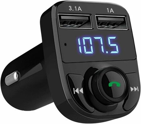 Handsfree call,wireless bluetooth FM transmitter radio receiver,MP3 audio music stereo adapter,dual USB port charger compatible with all phones