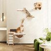 Wood Cat Bed Wall Mounted Climbing Shelf Kitten Scratcher Scratching Post Board Tower Tree Ladder Hammock Soft Cushion Mat Climber Pet Furniture