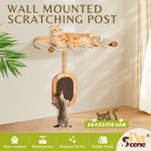 Cat Bed Kitten Scratching Post Perch Wall Mounted Climbing Shelf Scratcher Board Hammock Tree Pad Pet Play Gym Furniture Wood Climber