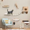 Cat Bed Condo Perch Ramp Kitten Climbing Shelf Wall Mounted Climber Step Stairway Pet House Furniture Play Toy Wood Frame Sofa Cushion