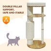 3-Level Cat Tree Perch Scratching Post Climbing Tower Sisal Scratcher Play Gym Wooden Pet House Furniture 118.5cm