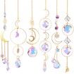 6PCS Crystal Suncatchers Hanging Suncatchers with Chain Pendants Decorative Crystal Balls for Window Home Garden Christmas Party Wedding Decoration