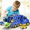 5pcs Cars Toys Toddlers Boys Girls Gift Trailer  Transport Truck Pull Back Trucks, Carrier Steering Construction Truck Carrier