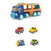 5pcs Cars Toys Toddlers Boys Girls Gift Trailer  Transport Truck Pull Back Trucks, Carrier Steering Construction Truck Carrier