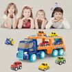 5pcs Cars Toys Toddlers Boys Girls Gift Trailer  Transport Truck Pull Back Trucks, Carrier Steering Construction Truck Carrier