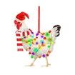 5pcs Acrylic Christmas Chicken Ornament Funny Rooster Hens with Scarf Decor Tree Hanging Ornaments Christmas Decorations for Tree,Car Pendant