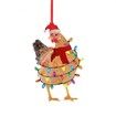 5pcs Acrylic Christmas Chicken Ornament Funny Rooster Hens with Scarf Decor Tree Hanging Ornaments Christmas Decorations for Tree,Car Pendant