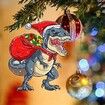 10pcs Acrylic Christmas Dinosaur Ornament Tree Topper Ornaments Wood Decorative Hanging Dinosaur Christmas Tree Xmas Party Holiday Decoration