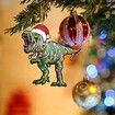 10pcs Acrylic Christmas Dinosaur Ornament Tree Topper Ornaments Wood Decorative Hanging Dinosaur Christmas Tree Xmas Party Holiday Decoration