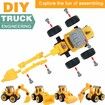 Take Apart Construction Trucks Toys, Sand Toys for Toddlers Age 3-5, for Birthday Xmas Gift (Yellow)