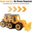 Take Apart Construction Trucks Toys, Sand Toys for Toddlers Age 3-5, for Birthday Xmas Gift (Yellow)