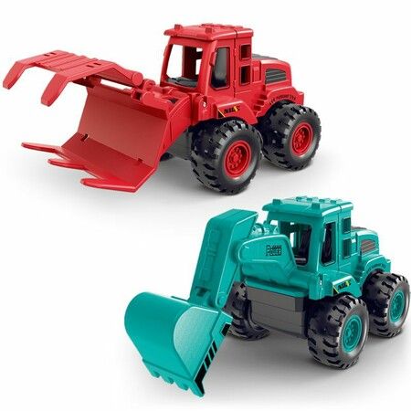 Construction Toys for 3 4 5 6 Years Old Boys Girls Kids,  Excavator,timber grab vehicle (Colorful 2 Pack)