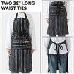 2 Pack Kitchen Cooking Aprons,Adjustable Bib Soft Chef Apron with 2 Pockets for Men Women (Black/Brown Stripes)