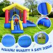 6 In 1 Air Bounce House Inflatable Bouncer Blower Jumping Castle Slide Backyard Kids Outdoor Play Station Basketball Ring Toss Dart Ocean Balls Kidbot