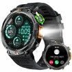 Military Smart Watch for Men (Call Receive/Dial) with LED Flashlight,1.45&quot; HD Outdoor Tactical Rugged Smartwatch,Sports Fitness Tracker Watch with Heart Rate Sleep Monitor for iPhone Android Phone