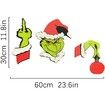 Decoration Grinch Christmas Fence Peeker Outdoor Festive Yard Ornament Holiday Display Fun Gift