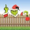 Decoration Grinch Christmas Fence Peeker Outdoor Festive Yard Ornament Holiday Display Fun Gift