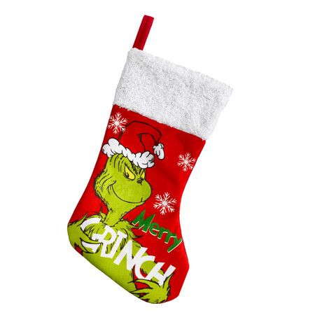 Grinchs Stocking, 35 x 20 CM Large Grinchs Christmas Stockings Whoville Decorations for Family Holiday Party Decor