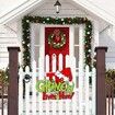 Grinch Christmas Door Decorations Front Doors Hanger Sign Thief Stole Wooden Hanging Ornaments Xmas Wall Window Tree Decor Indoor Outdoor