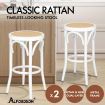 ALFORDSON 2x Bar Stools Kitchen Vintage Chair Rattan Mesh Seat Renata White