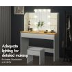 ALFORDSON Dressing Table Stool Set Makeup Mirror Desk LED 10 Bulbs White